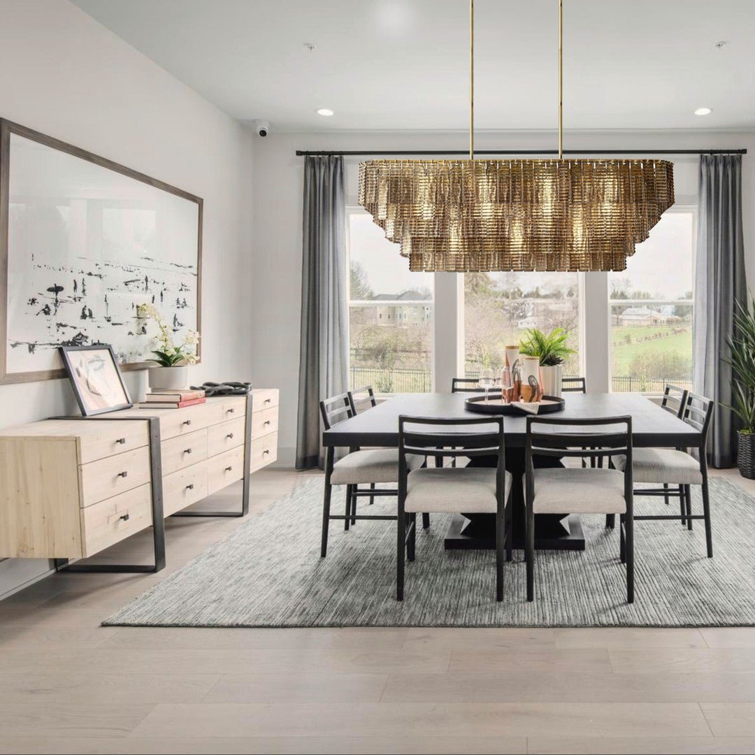 Lirene Smoke Glass Linear Chandelier - lampmodern