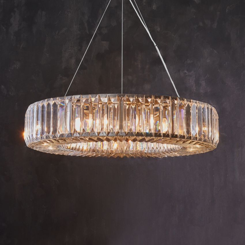 Lito Round Crystals Chandelier - lampmodern