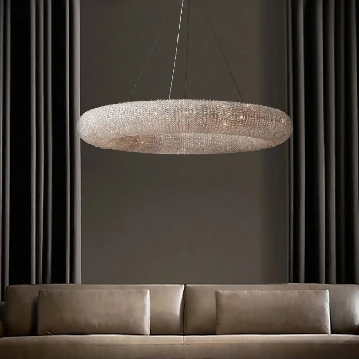 Lucente Modern Crystal Ring Chandelier - lampmodern