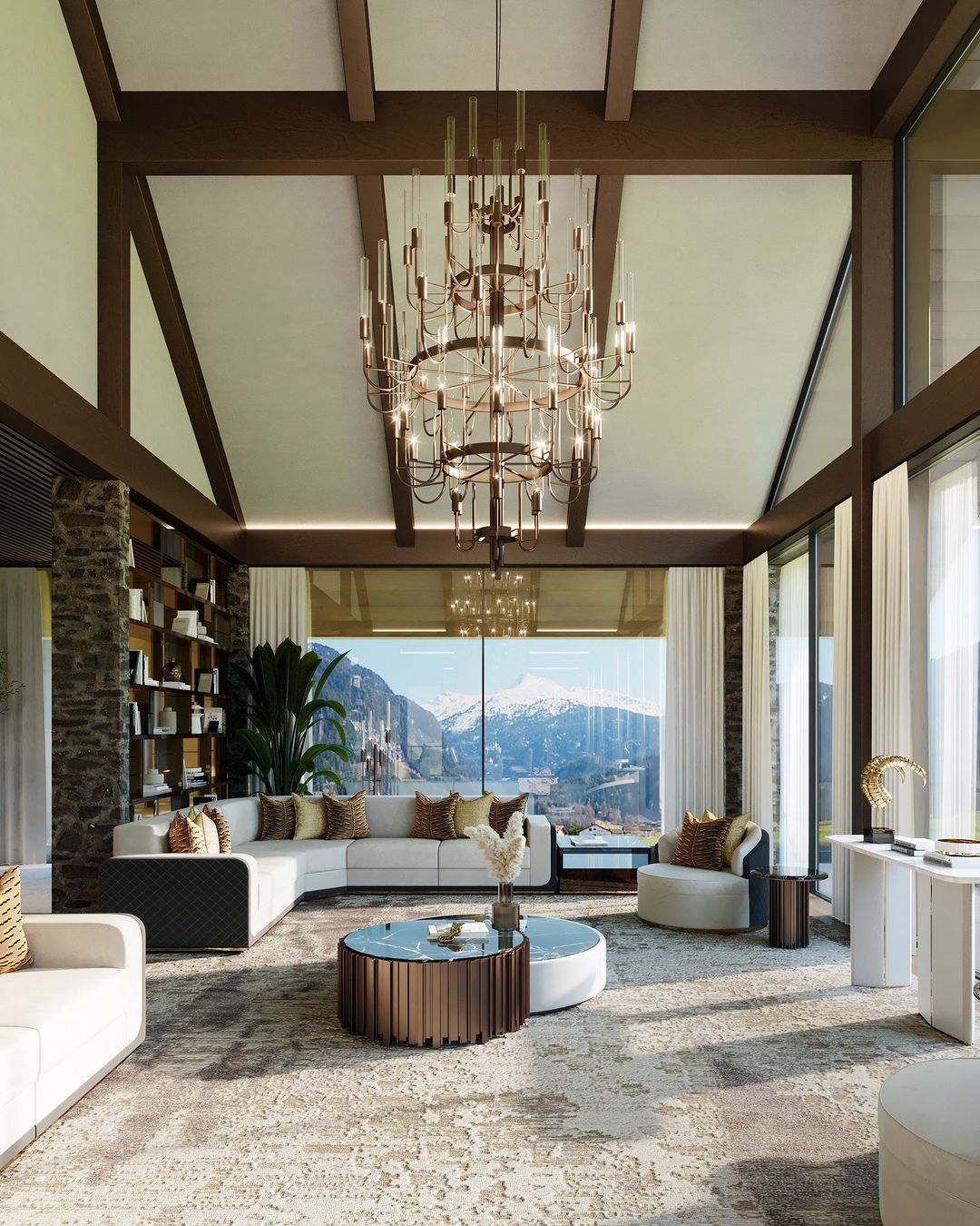 Luxury 5 - Tier Crystal Rods Luxury Gala Chandelier - lampmodern