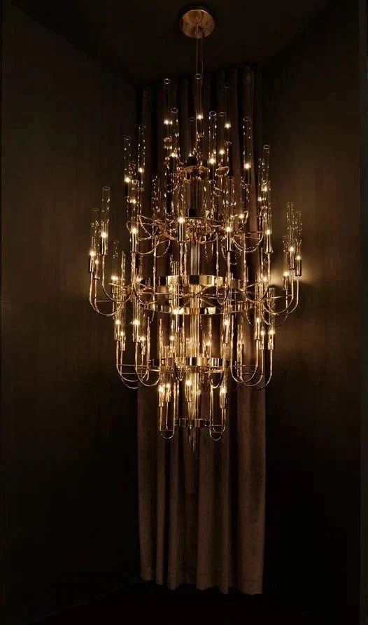 Luxury 5 - Tier Crystal Rods Luxury Gala Chandelier - lampmodern