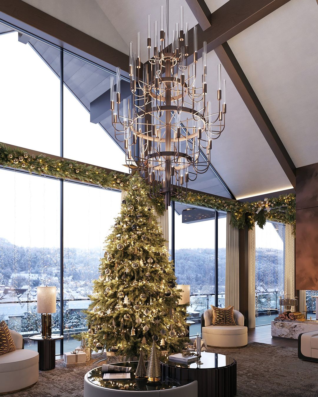 Luxury 5 - Tier Crystal Rods Luxury Gala Chandelier - lampmodern