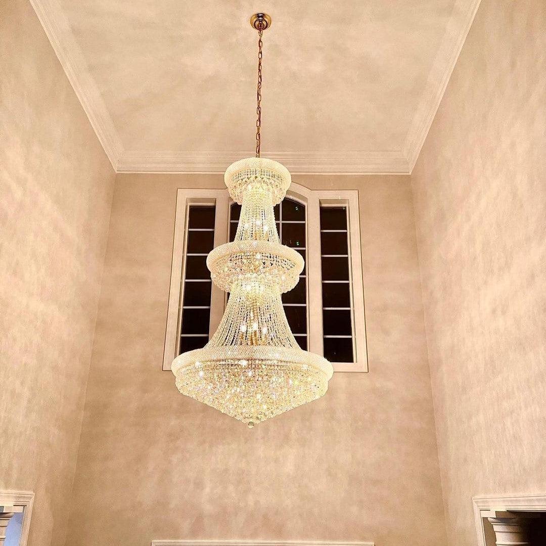 Luxury Crystal Chandelier for Grand Villa Hall and Duplex Staircase Lighting - lampmodern