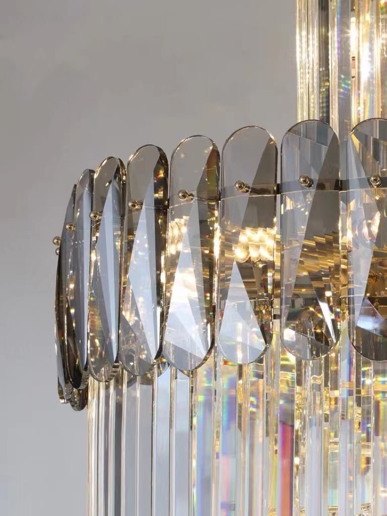 Luxury Extra Large Foyer Spiral Staircase Chandelier Long Crystal Ceiling Light Fixture For Living Room Hall Entrance - lampmodern
