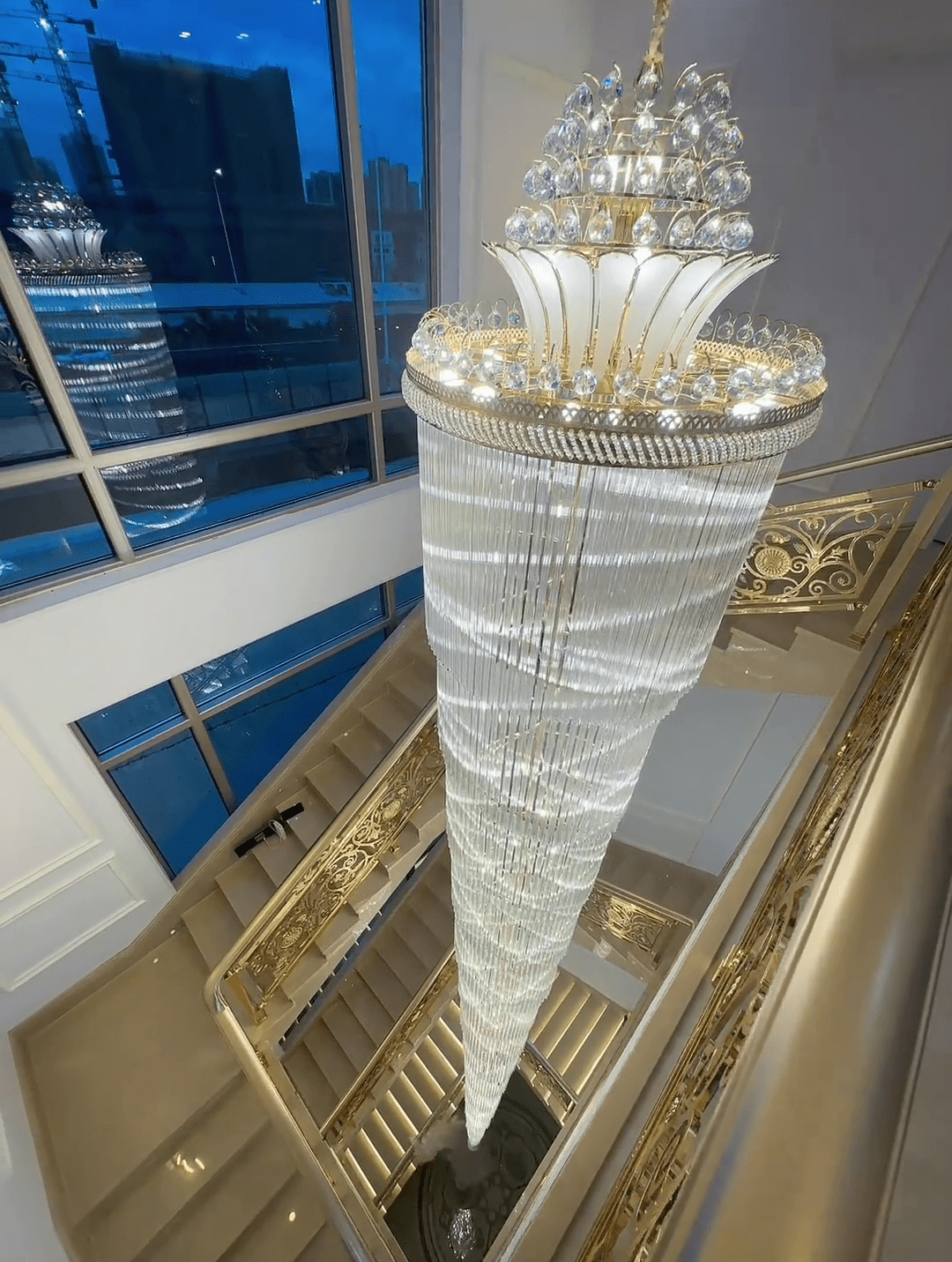 Luxury Extra Long Crystal Chandelier for Villa/Staircase/Foyer - lampmodern