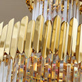 Luxury Gold Trimmed Long Crystal Chandelier Foyer Staircase Extra Large Ceiling Light Fixture - lampmodern