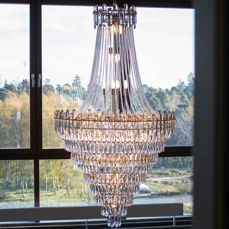 Luxury Modern Multi - tiered Crystal Chandelier for Staircase/Foyer - lampmodern