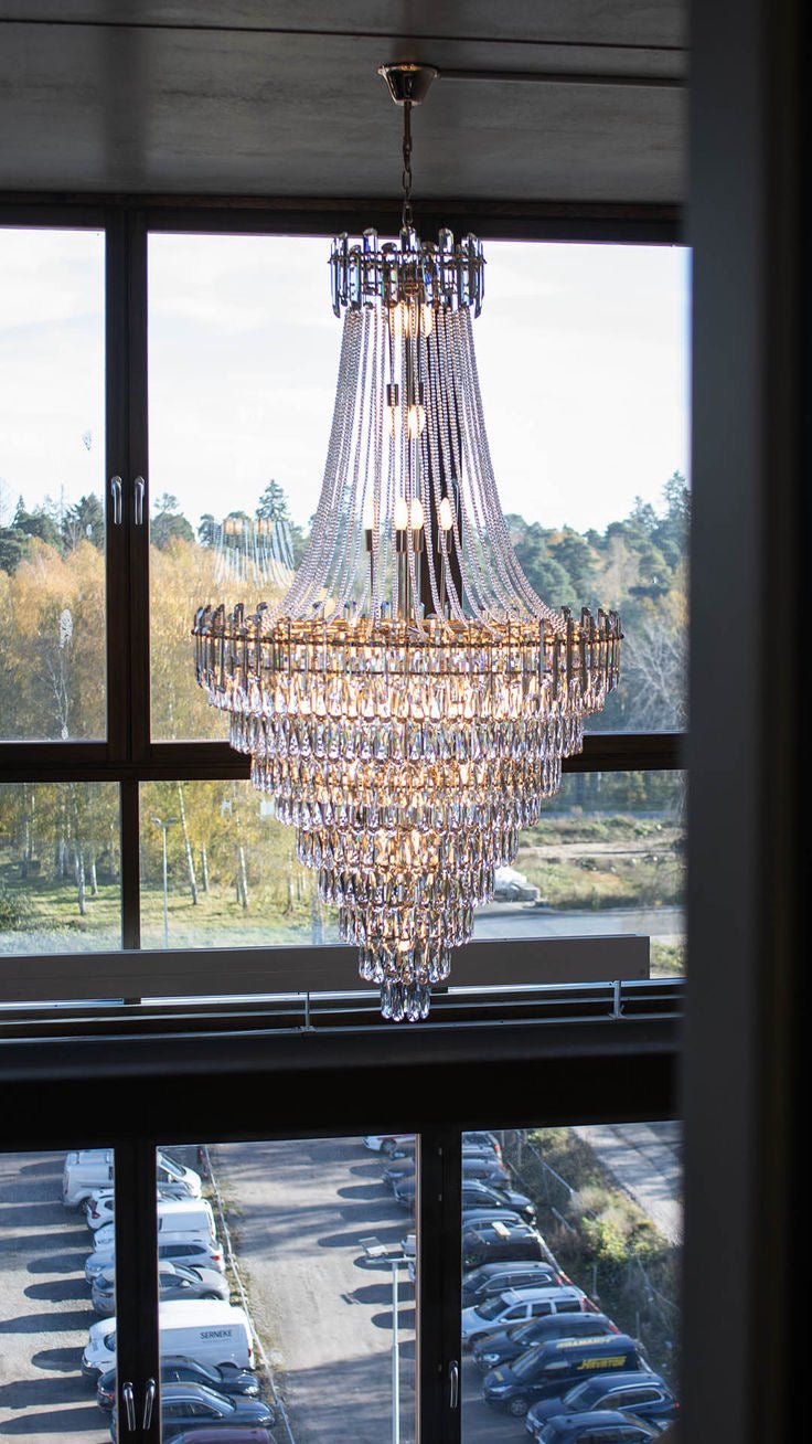 Luxury Modern Multi - tiered Crystal Chandelier for Staircase/Foyer - lampmodern