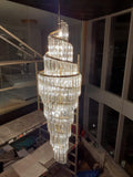 Luxury Spiral Crystal Chandelier for High - ceiling/Foyer/Staircase - D21.6