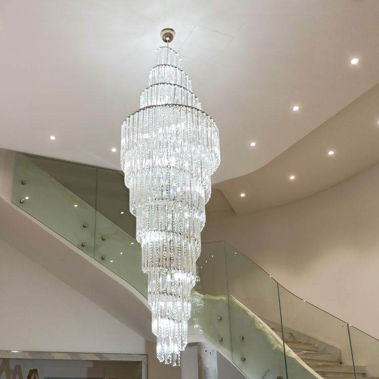 Luxury Spiral Crystal Chandelier for High - ceiling/Foyer/Staircase - D31.5"*H126"/110kgWhite Lightlampmodern