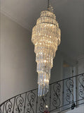 Luxury Spiral Crystal Chandelier for High - ceiling/Foyer/Staircase - D21.6