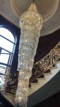 Luxury Spiral Crystal Chandelier for High - ceiling/Foyer/Staircase - D31.5