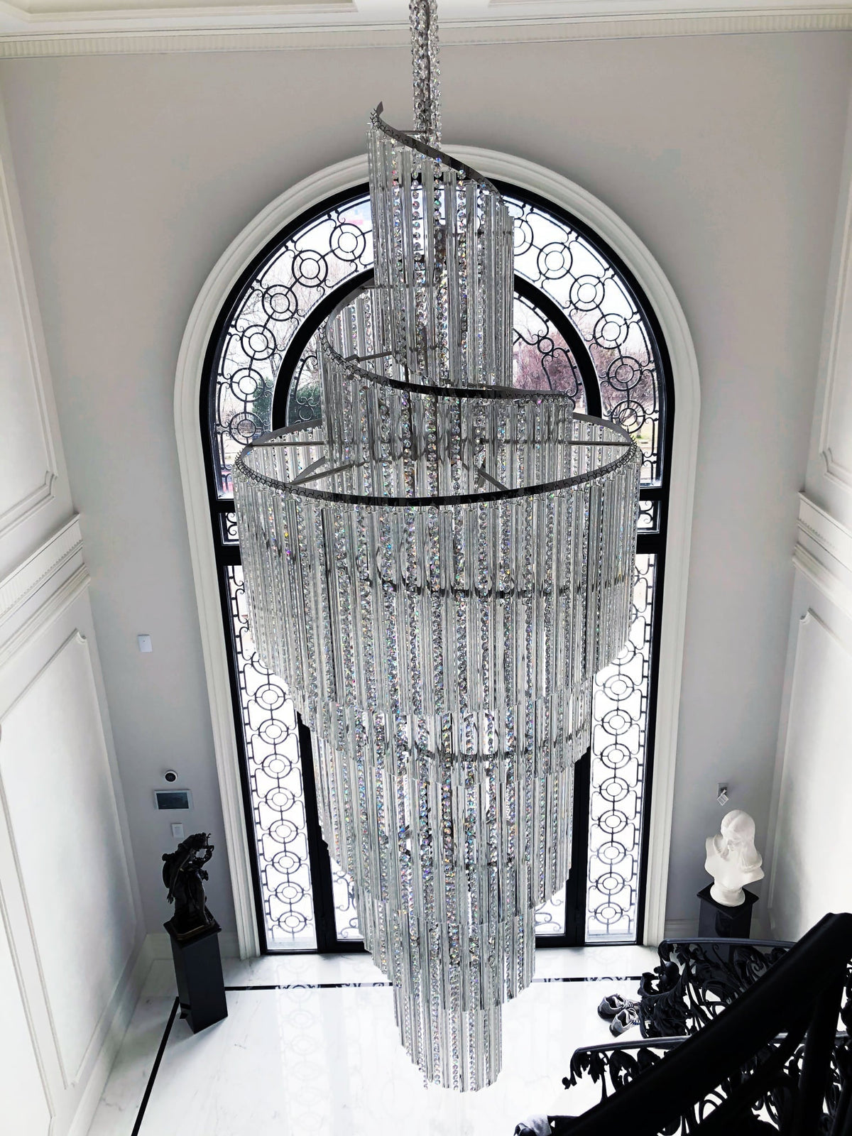 Luxury Spiral Crystal Chandelier for High - ceiling/Foyer/Staircase - D21.6"*H86.6"/60.4kgWhite Lightlampmodern