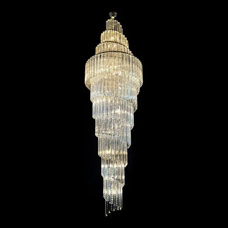 Luxury Spiral Crystal Chandelier for High - ceiling/Foyer/Staircase - D31.5"*H126"/110kgWarm Lightlampmodern