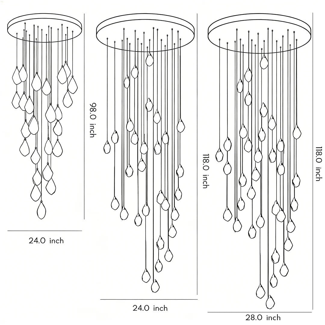 Luxury Staircase Chandelier Modern Spiral Crystal High Ceiling Light - lampmodern