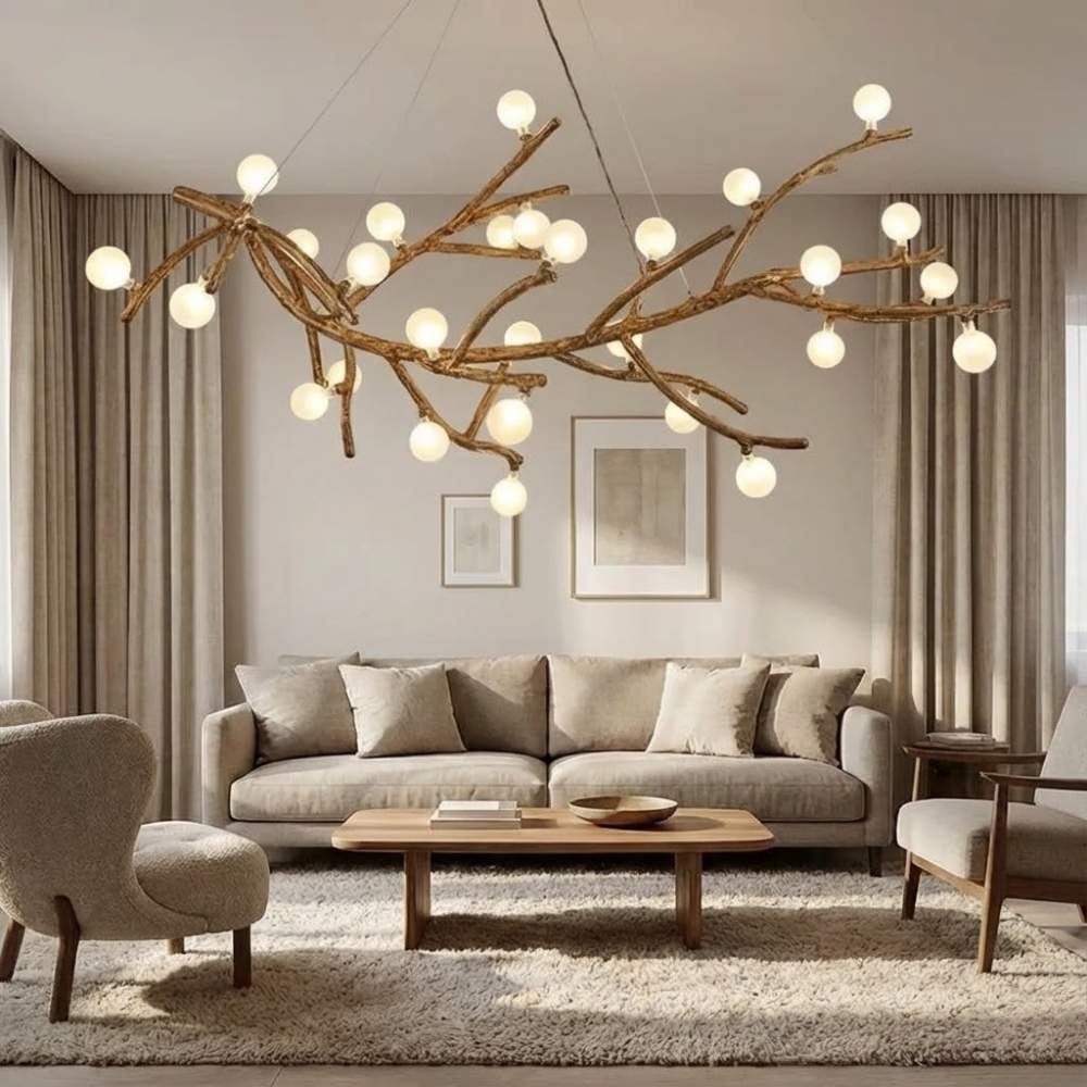 Madelyn Rustic Branch Chandelier Frosted/Clear Ball - Frosted BallWarm White 3000K28lampmodern