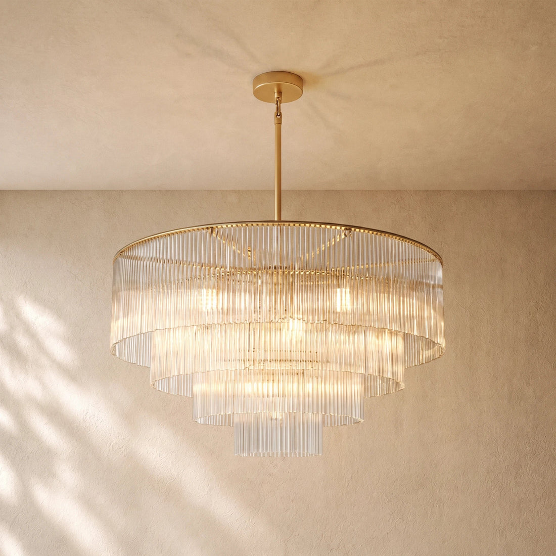 Amad Round Glass Rod Chandelier