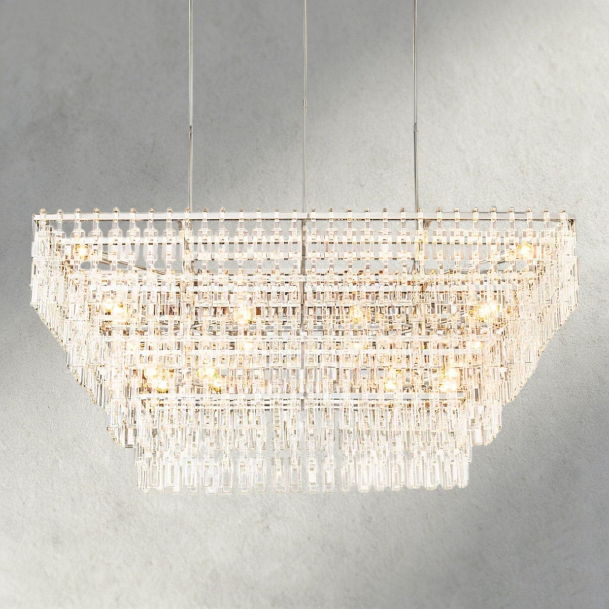 Merlyna Tiered Rectangular Chandelier 60", 72" - lampmodern
