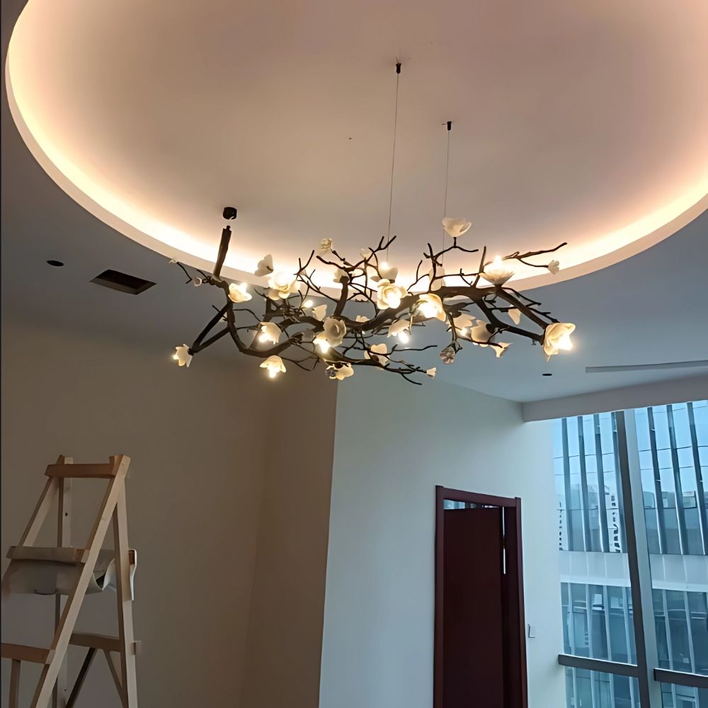 Minas Rustic Tree Branch Chandelier - Black47.24” ( 120 cm )Warm White 3000Klampmodern