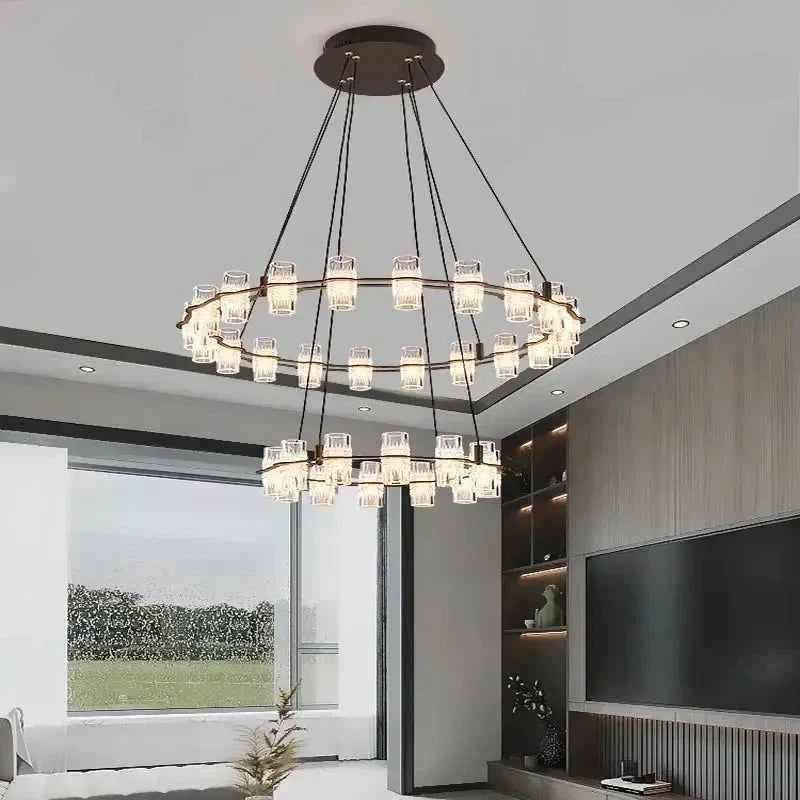 Misty 2 - Layer Ring Modern Retro Chandelier - 32 Lightslampmodern