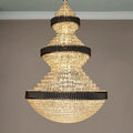 Modern Black Iron Crystal Chandelier For Foyer Staircase Luxurious Design Ceiling Light Fixture - lampmodern