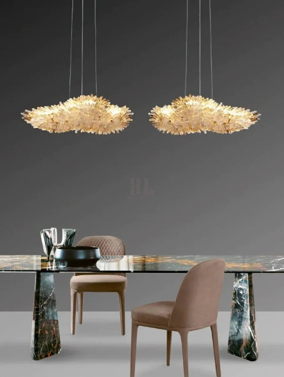 Modern Natural Crystal Wing Chandelier - L25.6"*H10.2"(L65cm*W26cm)AmberWarm Lightlampmodern