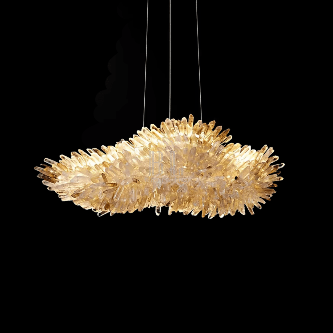 Modern Natural Crystal Wing Chandelier - L25.6"*H10.2"(L65cm*W26cm)AmberWarm Lightlampmodern