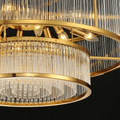 Modern Round/Rectangular Glass Rods Chandelier - Rectangular/L59.1