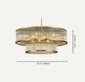 Modern Round/Rectangular Glass Rods Chandelier - Rectangular/L59.1