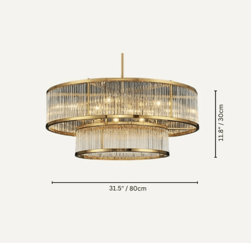 Modern Round/Rectangular Glass Rods Chandelier - Rectangular/L59.1"*H11.8"Warm Lightlampmodern