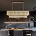 Modern Round/Rectangular Glass Rods Chandelier - Rectangular/L59.1