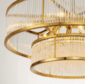 Modern Round/Rectangular Glass Rods Chandelier - Rectangular/L59.1