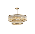 Modern Round/Rectangular Glass Rods Chandelier - Rectangular/L59.1