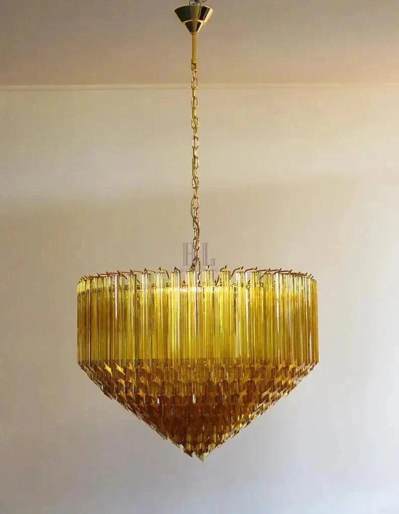 Murana Glass Chandelier – Amber - lampmodern