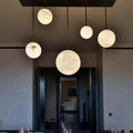 Nami Alabaster Sphere Staircase Chandelier Brass Multi Pendant Light - lampmodern