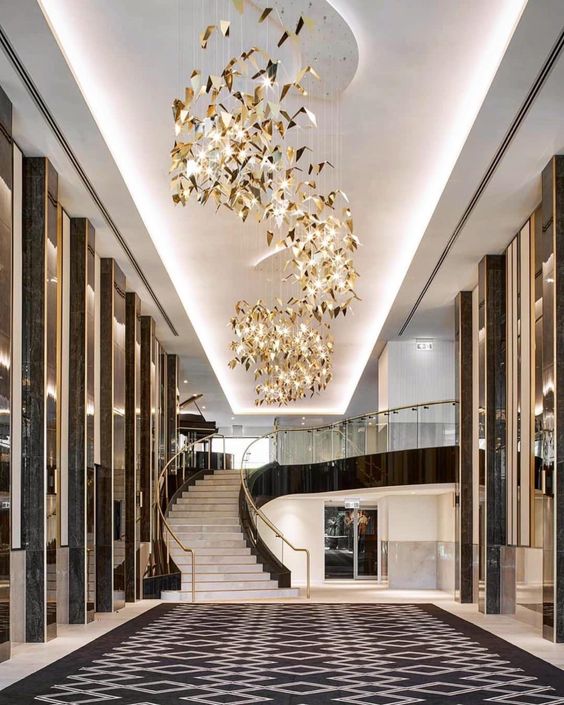 New Creative Golden Wings Floating Chandelier for Hall/Hotel/Restaurant - lampmodern