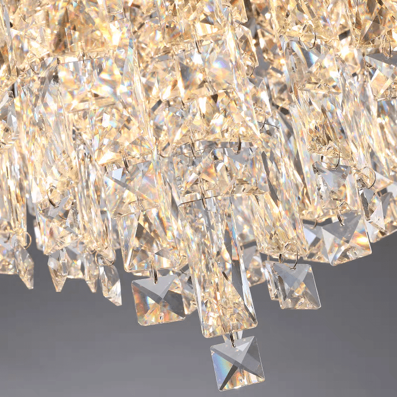 Oversize Luxury Flush Mount Crystal Chandelier for Living Room/Bedroom - lampmodern