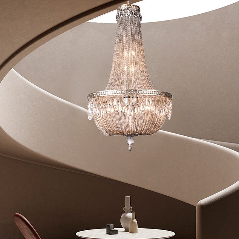 Oversize Modern Metal Art Luxury Crystal Chandelier for Duplex Hall/Staircase/Villa/Foyer - lampmodern
