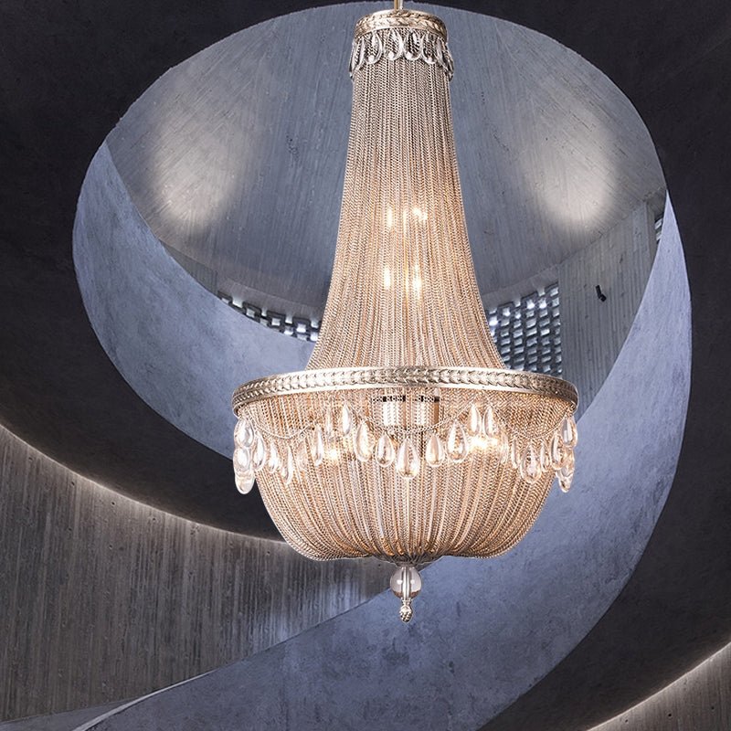 Oversize Modern Metal Art Luxury Crystal Chandelier for Duplex Hall/Staircase/Villa/Foyer - lampmodern