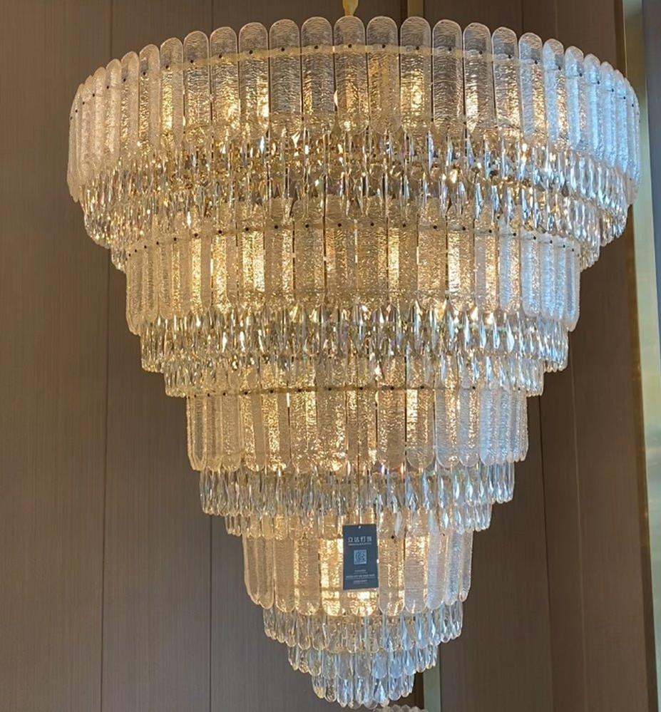 Oversized Multi - layers Luxury Gold Crystal Chandelier For Large Foyer/Hallway/Entryway - D39.4"*H59.1"/86kgWarm Lightlampmodern