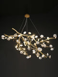 Post - Modern Art Brass and Ceramics Flower Pendant Branch Chandelier for Living/Dining Room - lampmodern