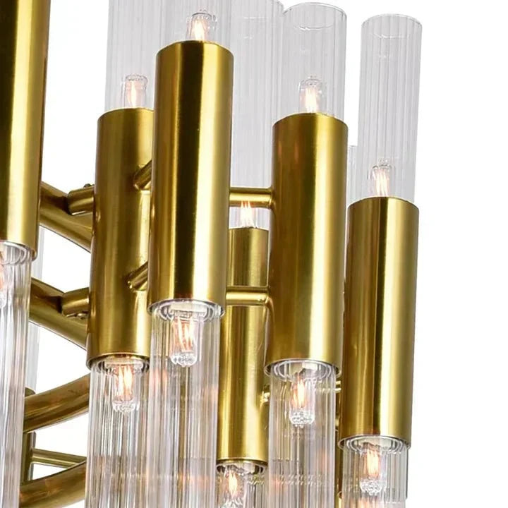 Post - modern Simple Light Luxury 3 - Tier Round Glass Tubes Chandelier - lampmodern