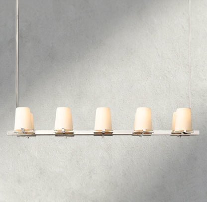 Puailace Fabric Shade Linear Chandelier - lampmodern