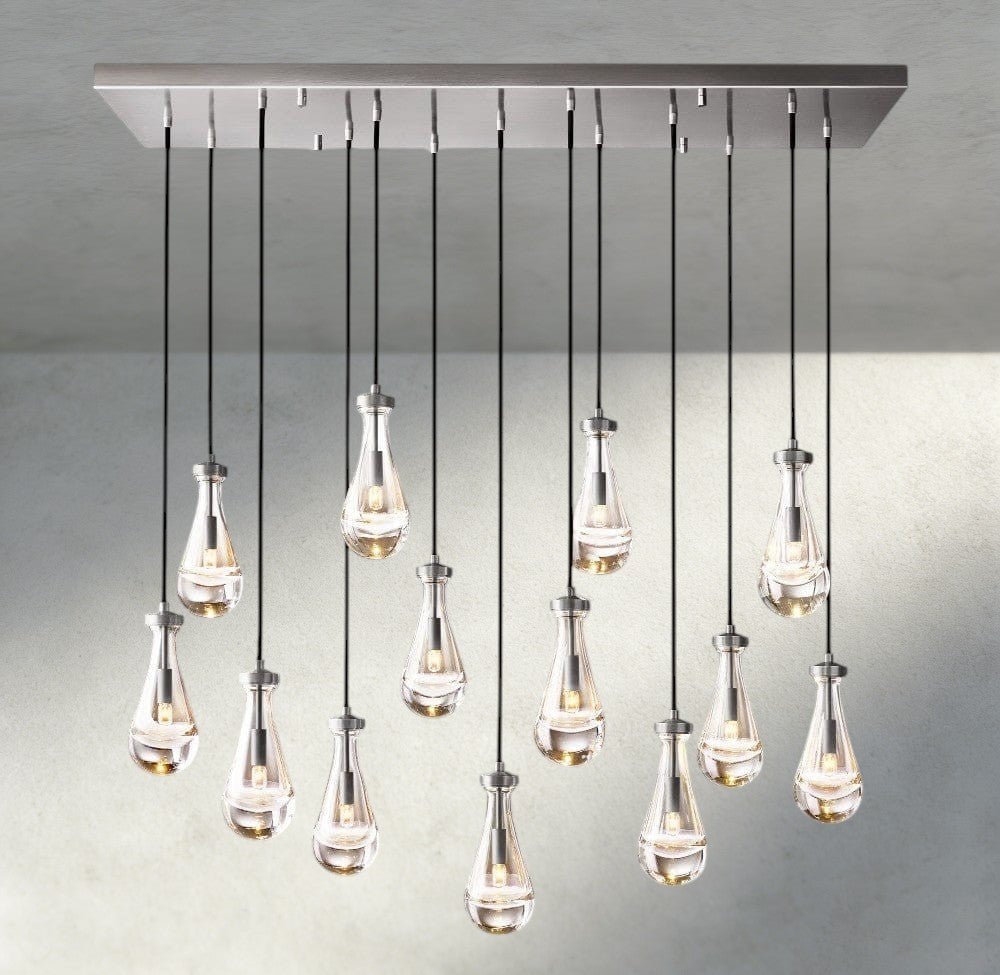 Raindrop Rectangular Chandelier 54", 72" - lampmodern