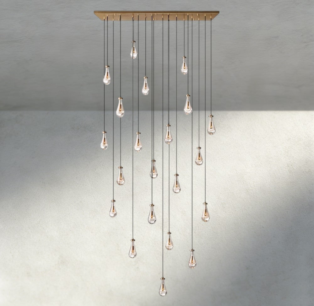 Raindrop Rectangular Chandelier 54", 72" - lampmodern
