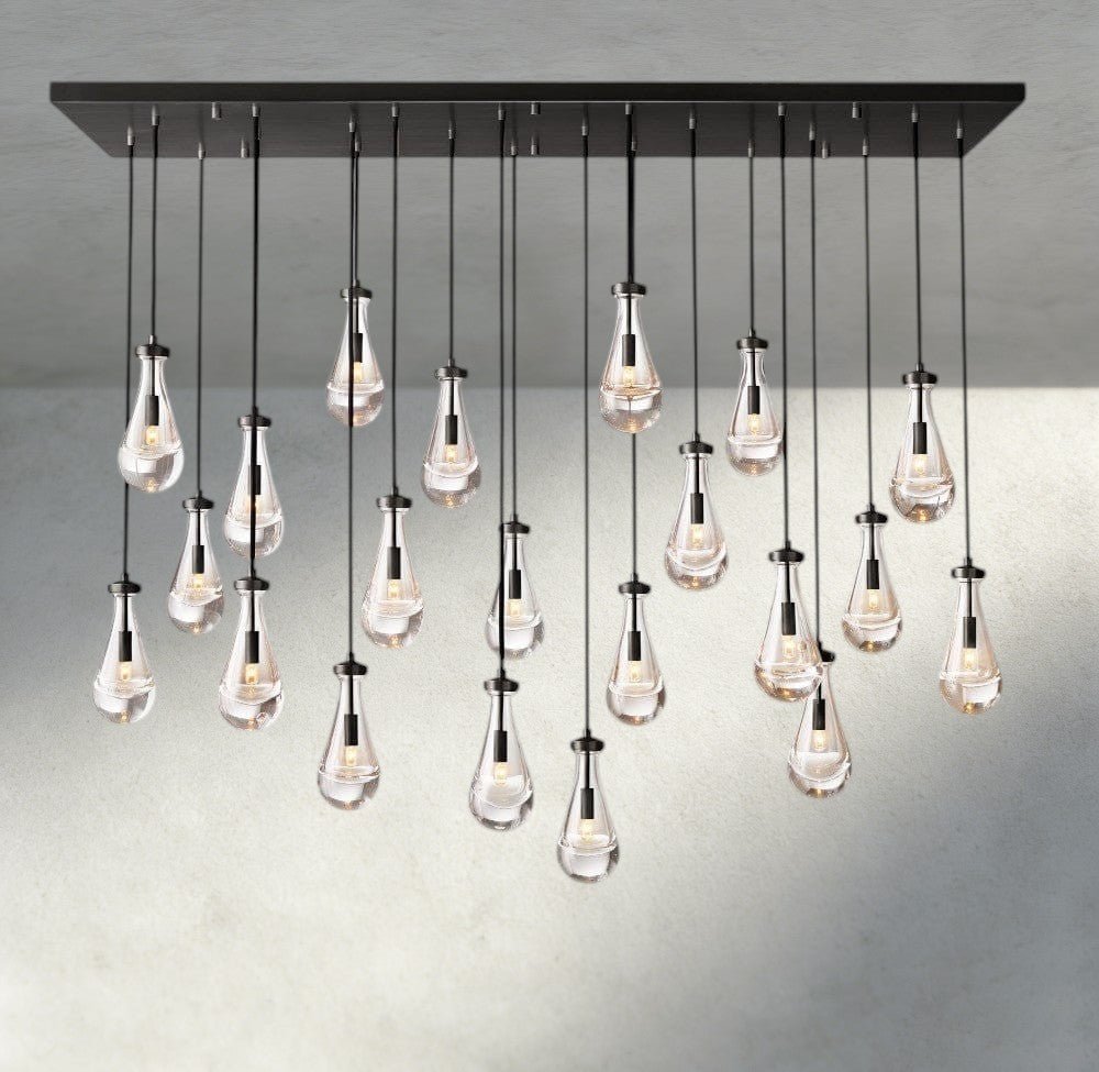 Raindrop Rectangular Chandelier 54", 72" - lampmodern
