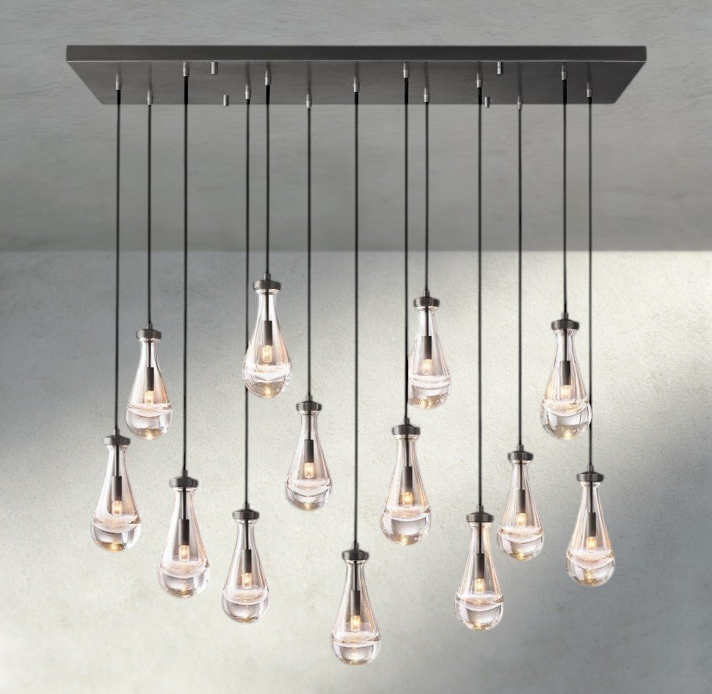 Raindrop Rectangular Chandelier 54", 72" - lampmodern