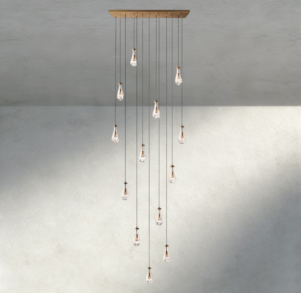 Raindrop Rectangular Chandelier 54", 72" - lampmodern