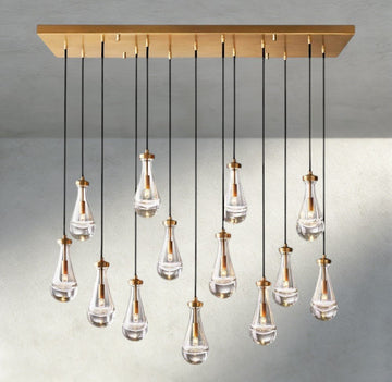 Raindrop Rectangular Chandelier 54", 72" - lampmodern