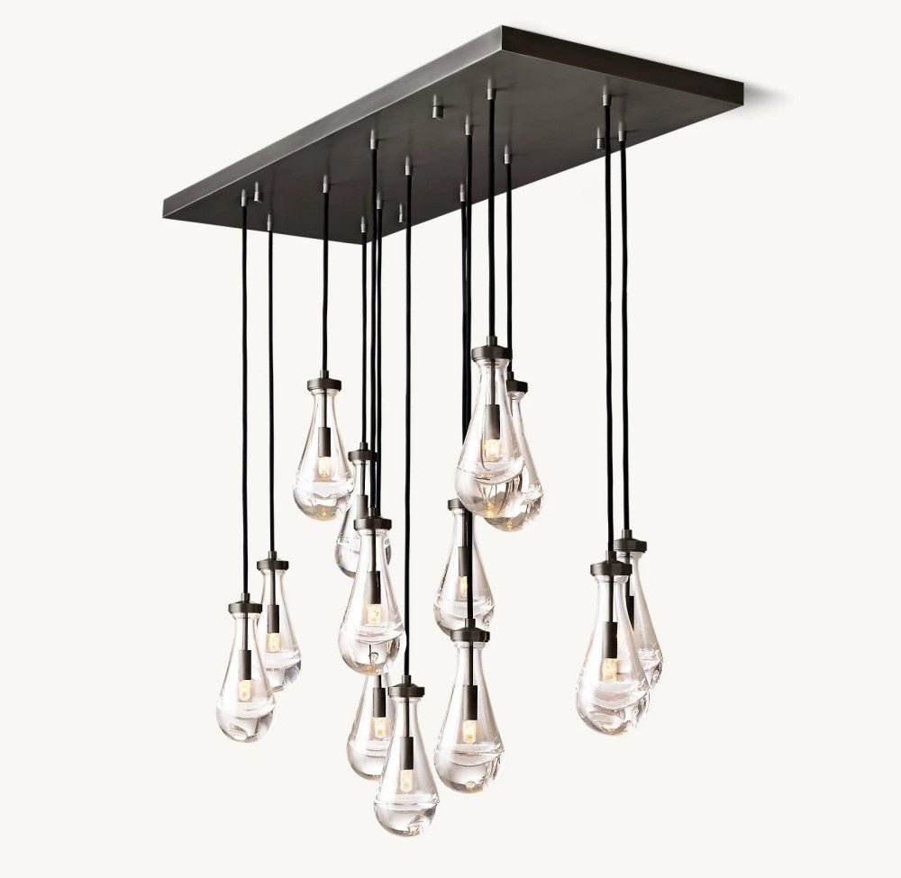 Raindrop Rectangular Chandelier 54" - lampmodern